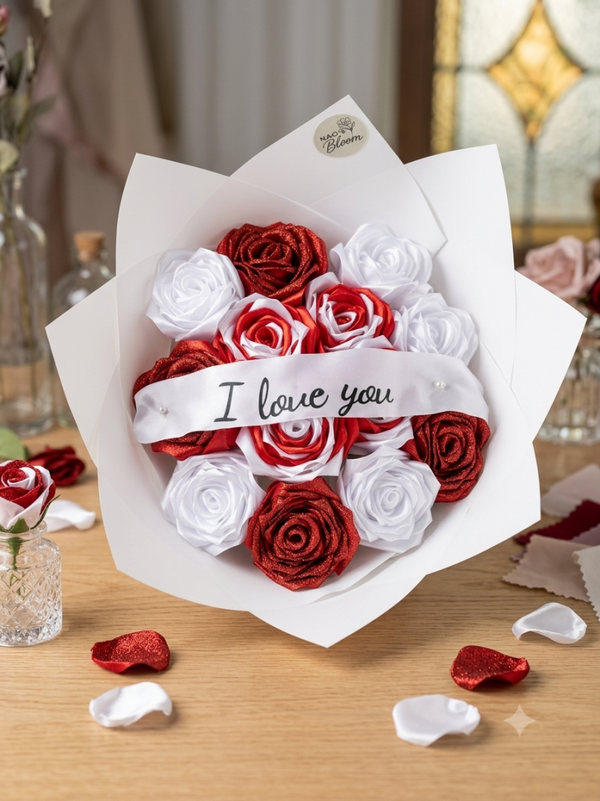 Bouquet en satin