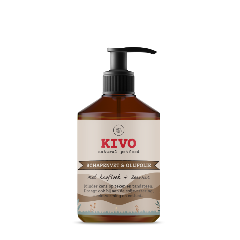 Kivo Vloeibaar Schapenvet met Knoflook & Zeewier | 500 ml