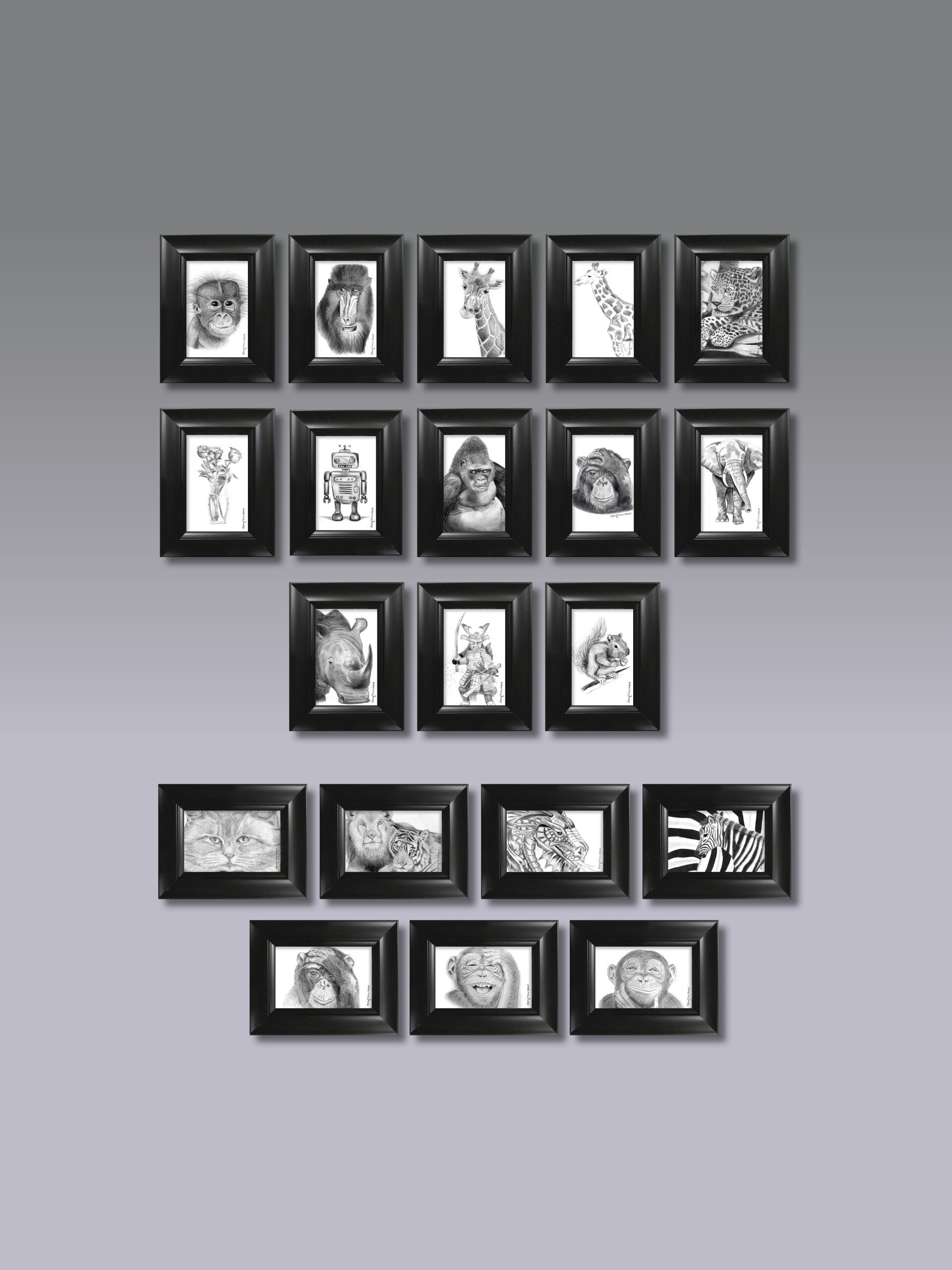 Framed Pencil Minis 2" x 3"