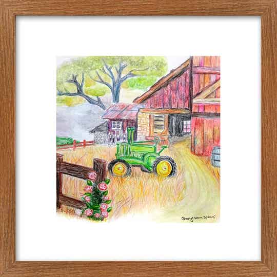 Tractor and Barn: A Country Scene