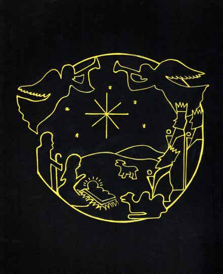 Nativity in Gold Ink - Limited Edition 9" x 10"