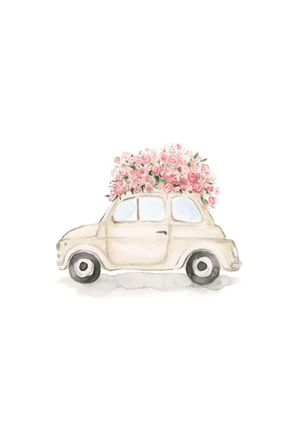 Trouwauto Roze