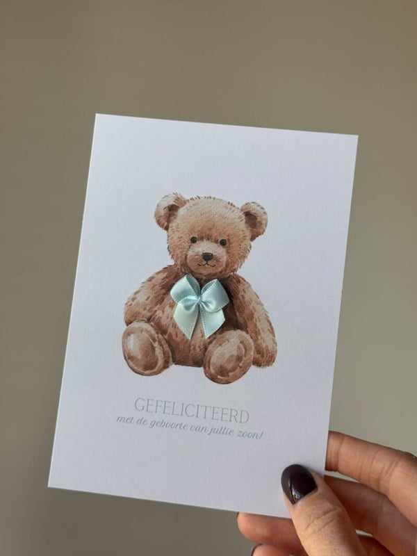 3D strikje teddy Blauw