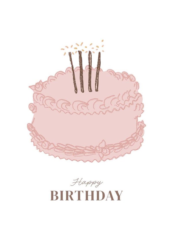 Taart Happy Birthday Roze