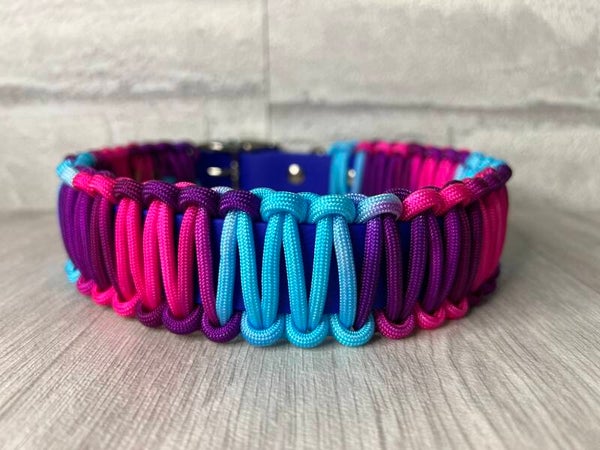 2.Wahl Biothane Halsband mit Paracord 49-57cm