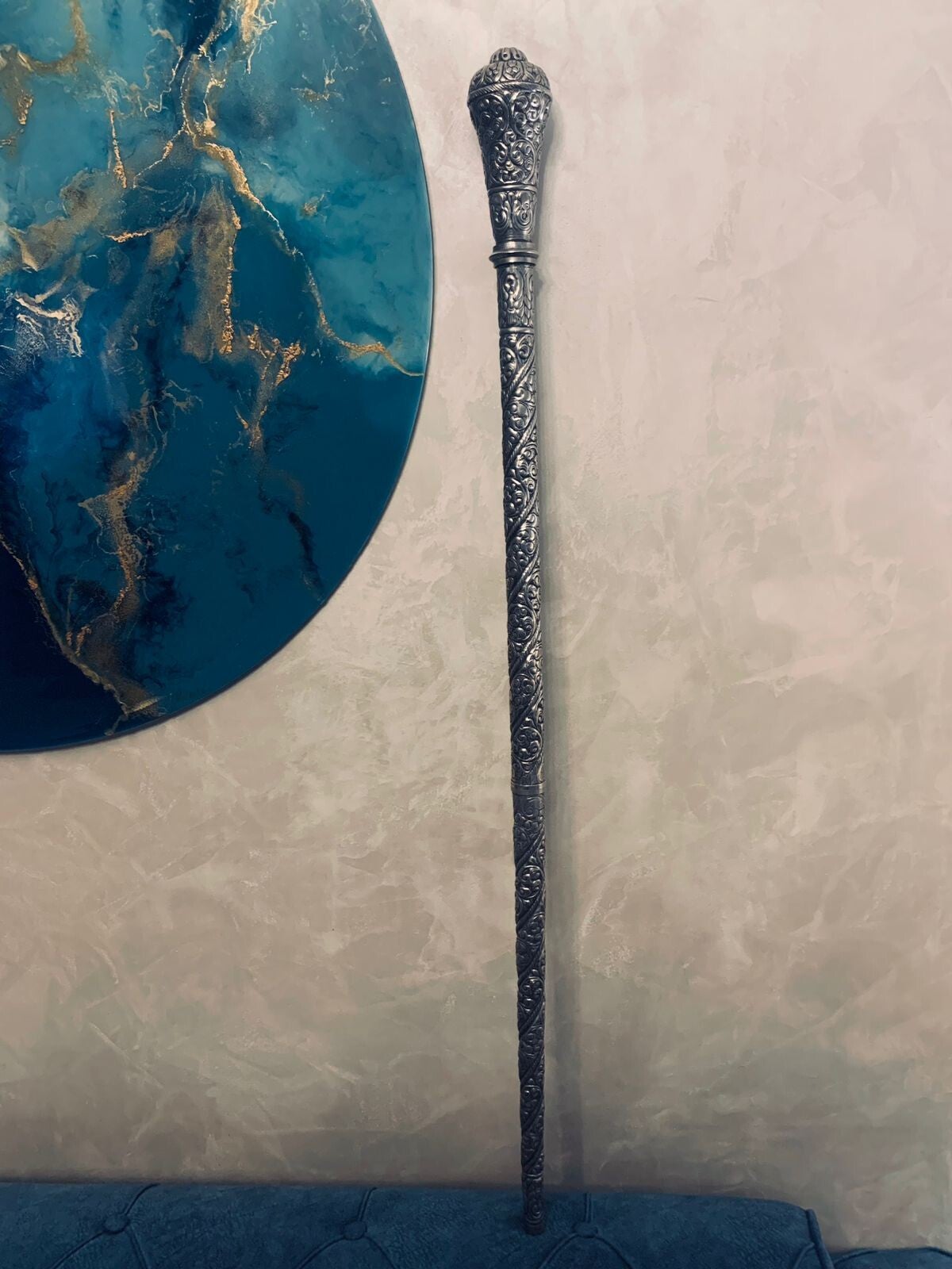 Antique Swiss Handmade Silver Martial Arts Stick