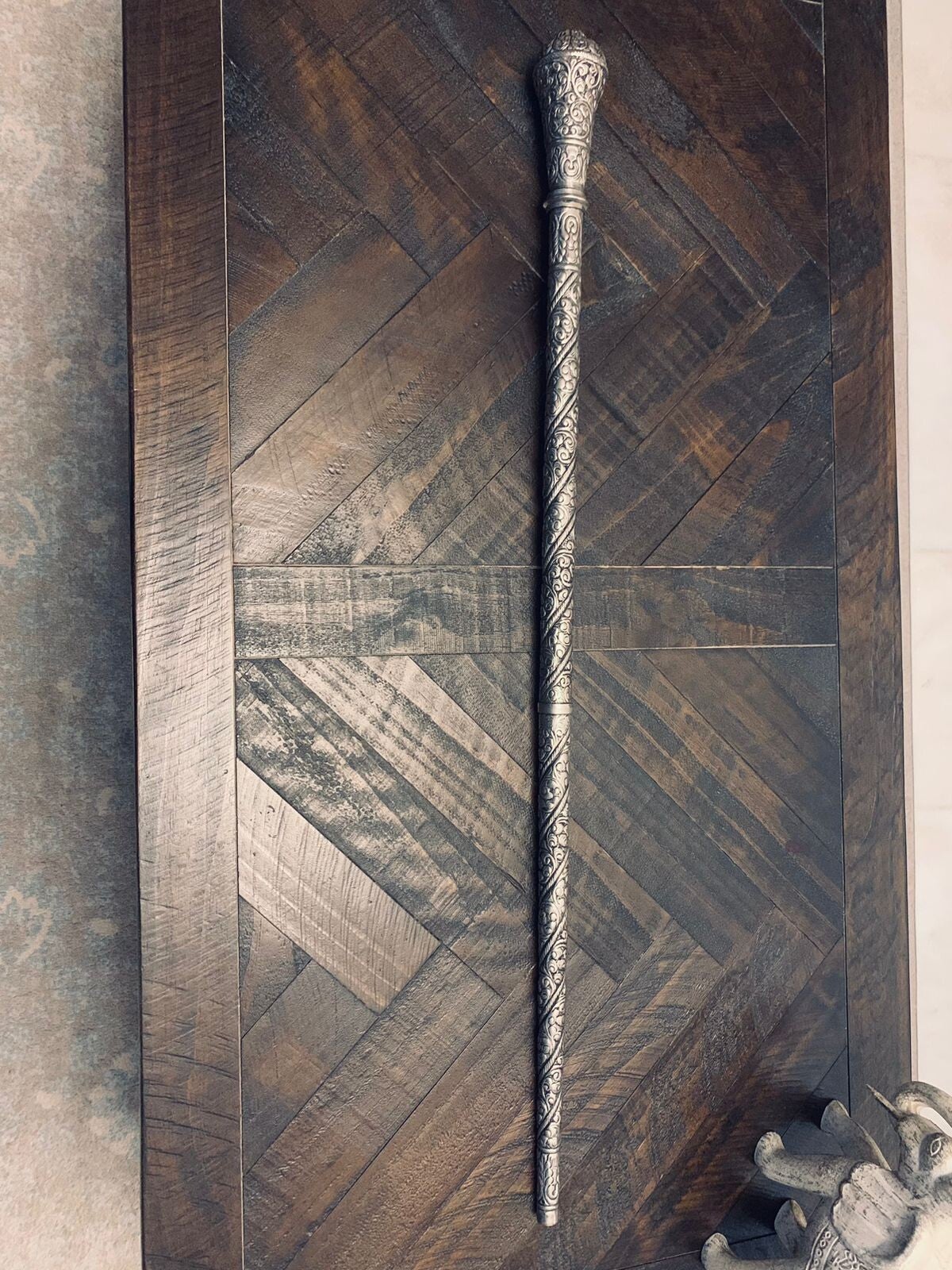 Antique Swiss Handmade Silver Martial Arts Stick