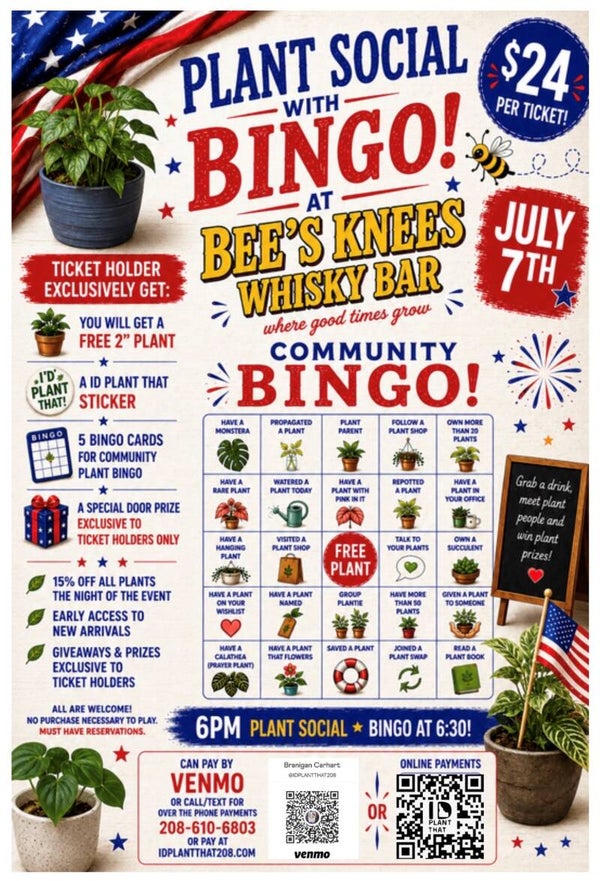 Bees Knees Plant Social & Community Bingo