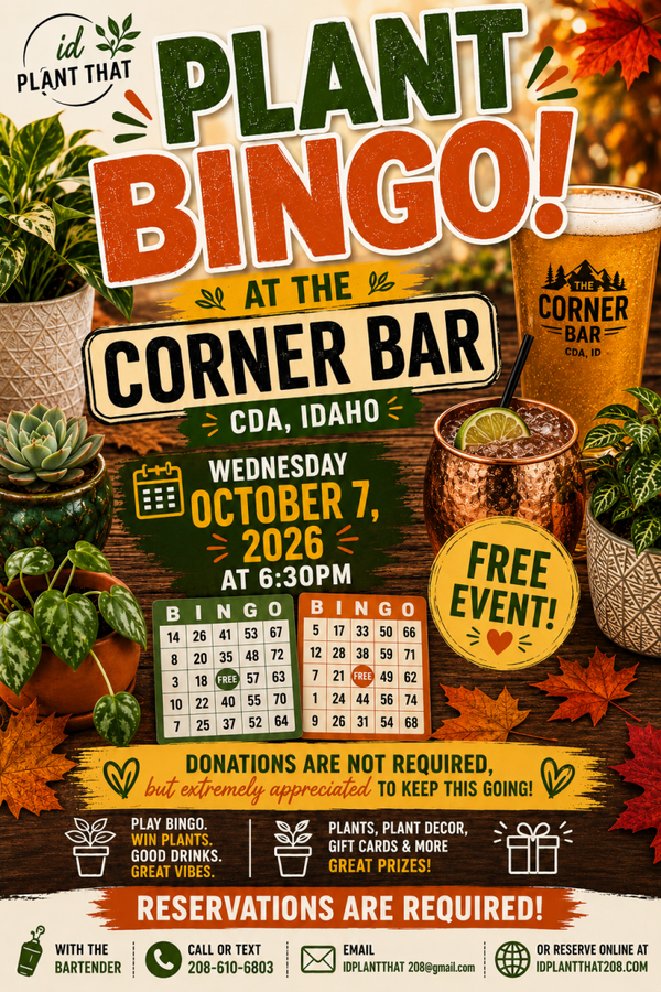 Corner Bar Plant Bingo 10-7