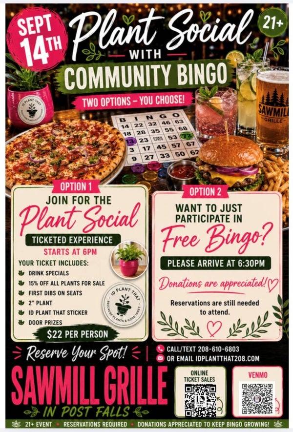 Sawmill Grille Plant Bingo and Social