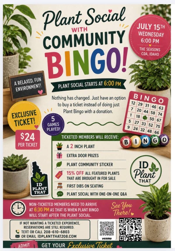 Seasons Plant Social with BINGO
