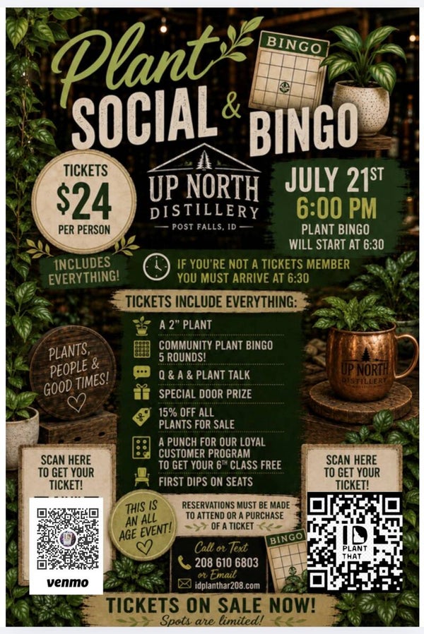 Up North Distillery  Plant Social & Bingo