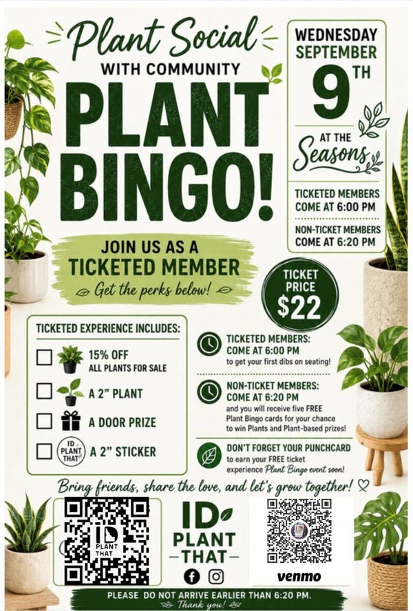 Seasons Plant Social with BINGO