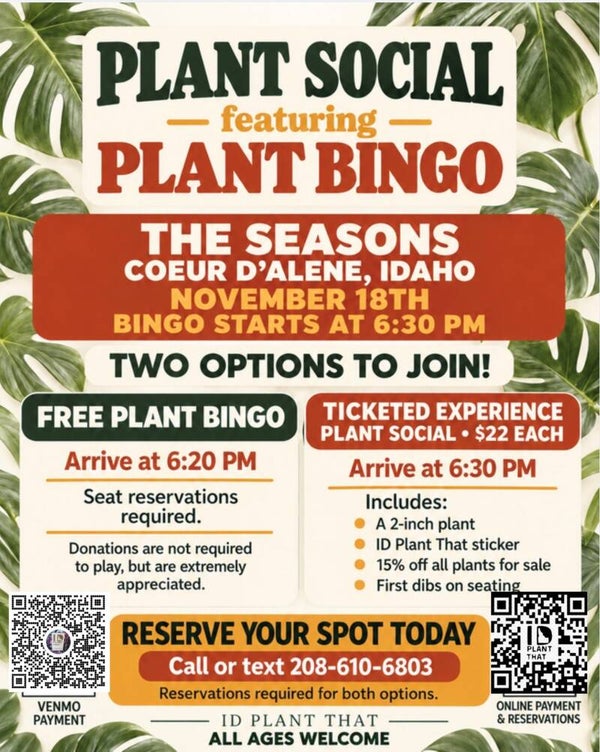 The Seasons Plant Social with Plant Bingo 11-18-2026