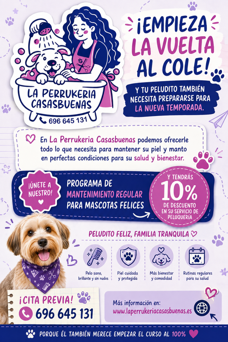 Esta vuelta al cole únete a nuestro programa de mantenimiento regular para mascotas felices 