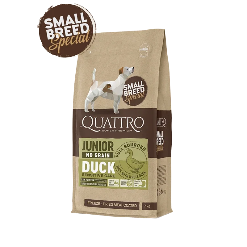 Quattro Super Premium No Grain Small Breed Junior, Duck 1,5kg