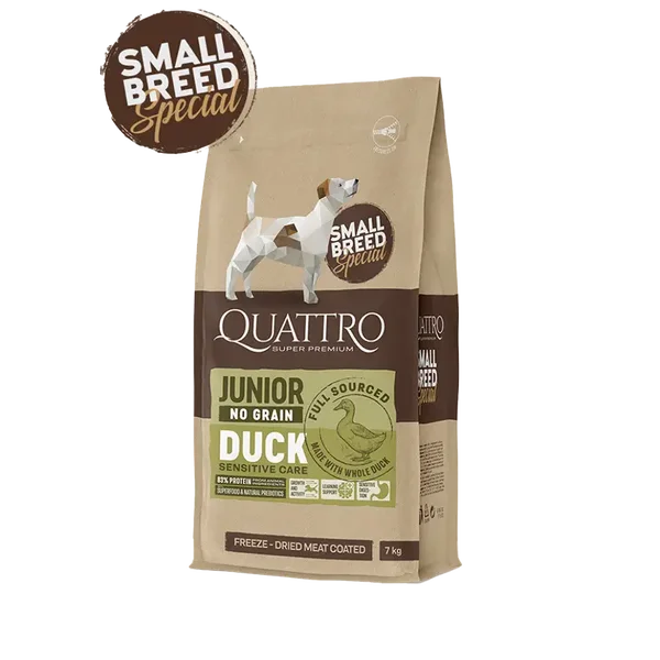 Quattro Super Premium No Grain Small Breed Junior, Duck 1,5kg