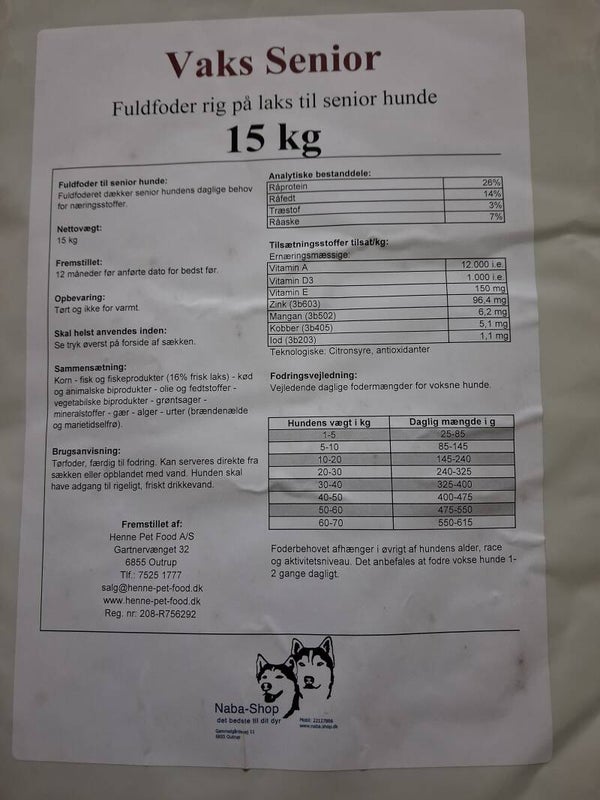 Vaks Senior 15 kg