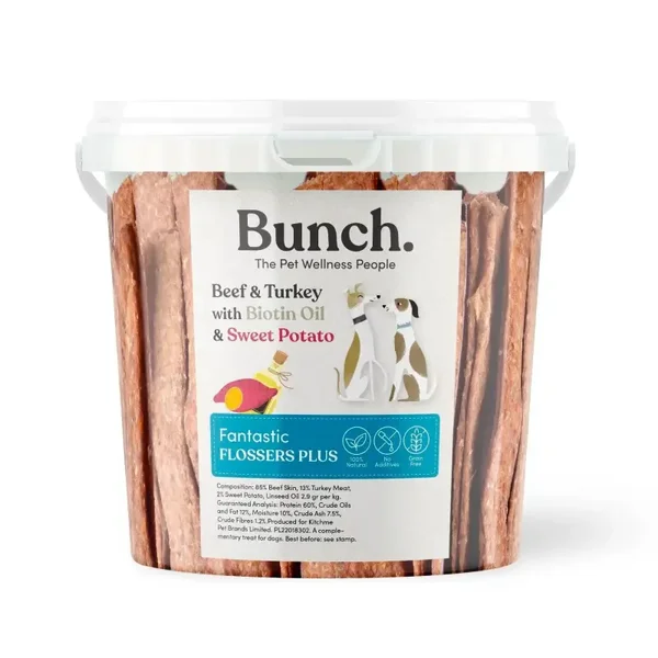 Bunch Vitality Tyggepinde Kalkun med Biotin og Hørfrøolie (500g Spand)