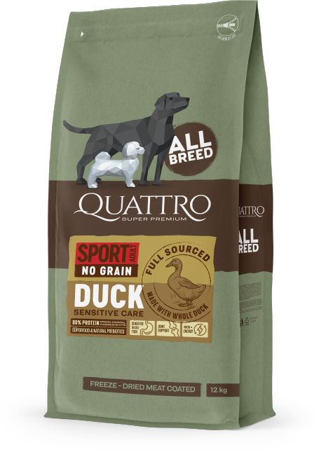 Quattro Super Premium No Grain All Breed Adult Active, Duck 12kg
