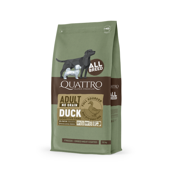 Quattro Super Premium No Grain All Breed Adult,                                               Duck 3kg