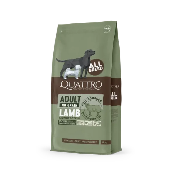 Quattro Super Premium No Grain All Breed Adult, Lamb 12kg MONOPROTEIN