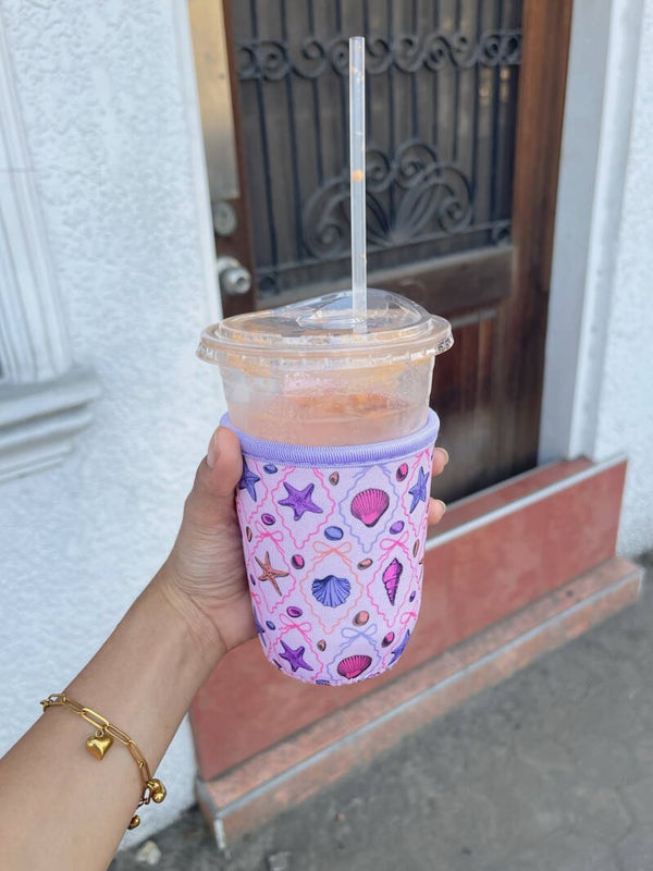 Purple Shells Cup Coozies - small size