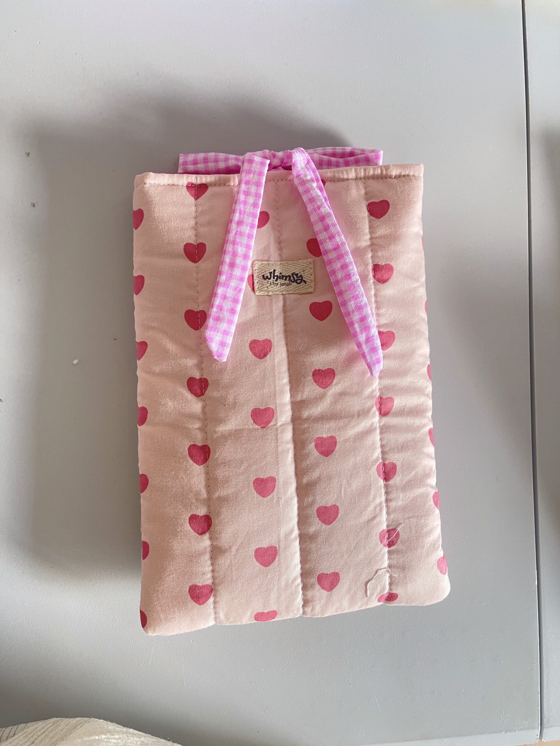 Pink Hearts Book Sleeve