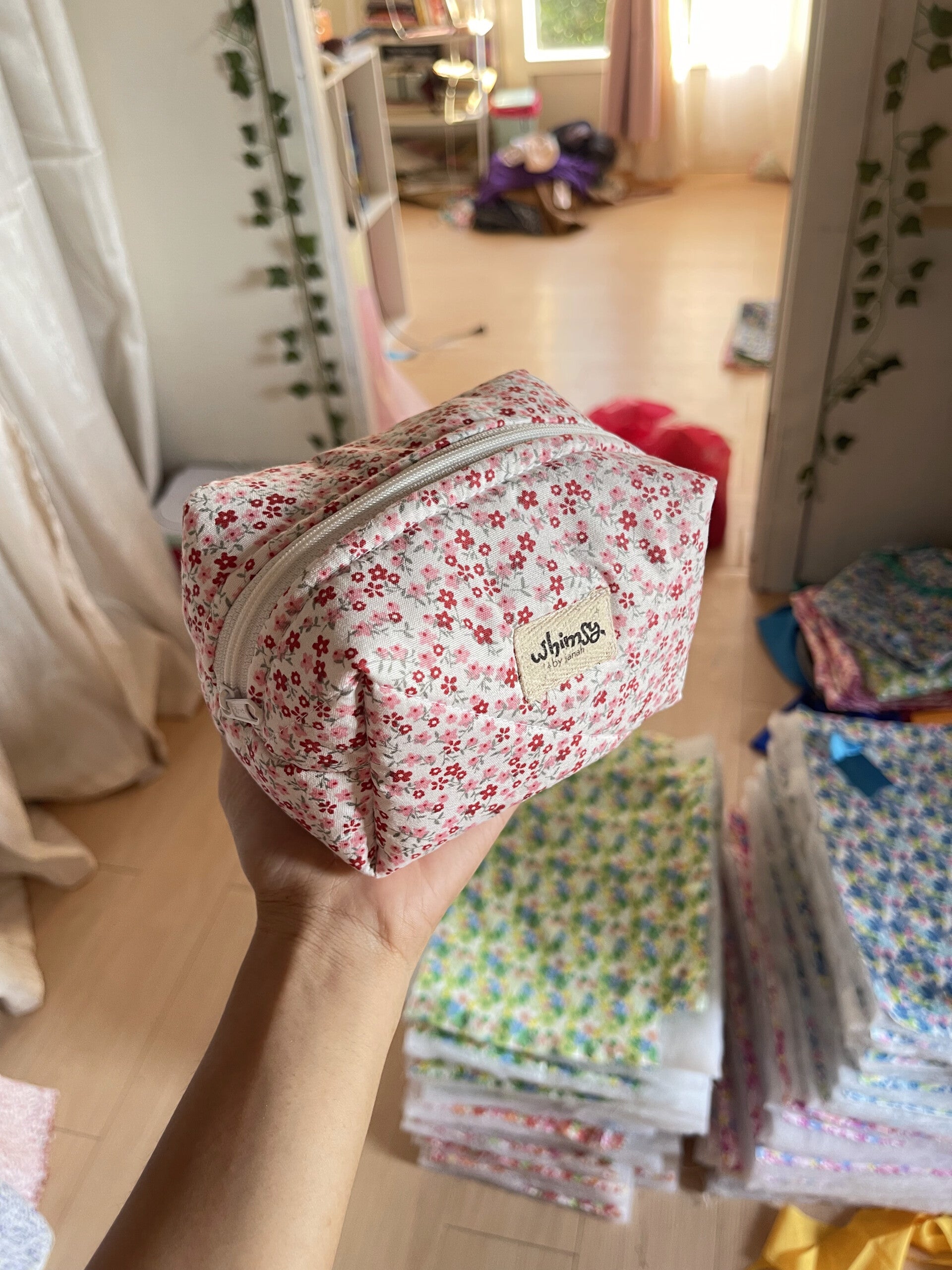 Pink Garden Small Makeup Pouch