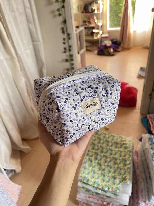 Purple Garden Small Makeup Pouch