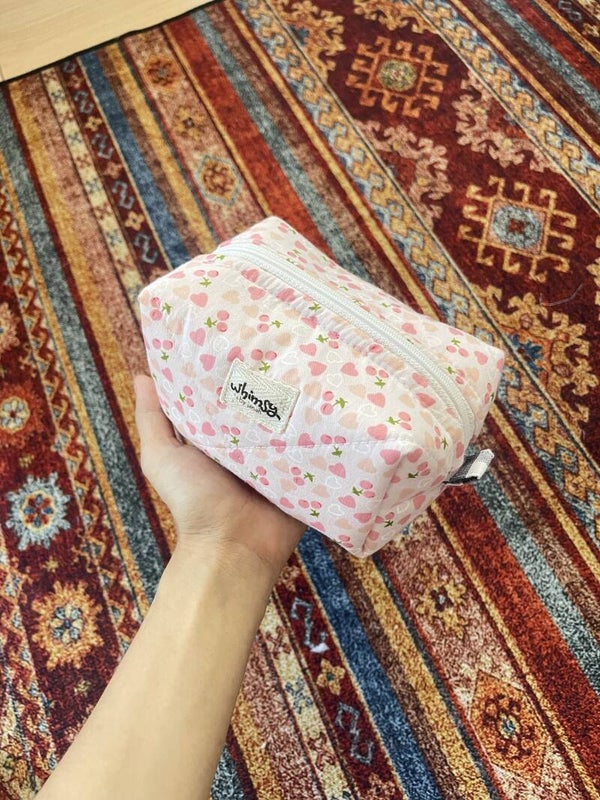 Cute Hearts Small Makeup Pouch