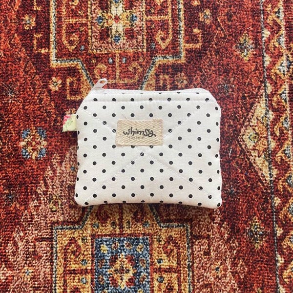 black & white polca coin purse