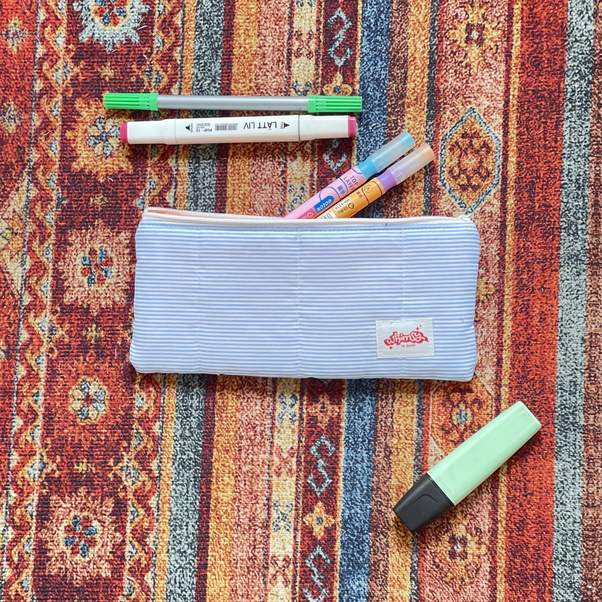 Baby Blue Stripes Pencil Case