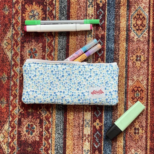 Blue Garden Pencil Case