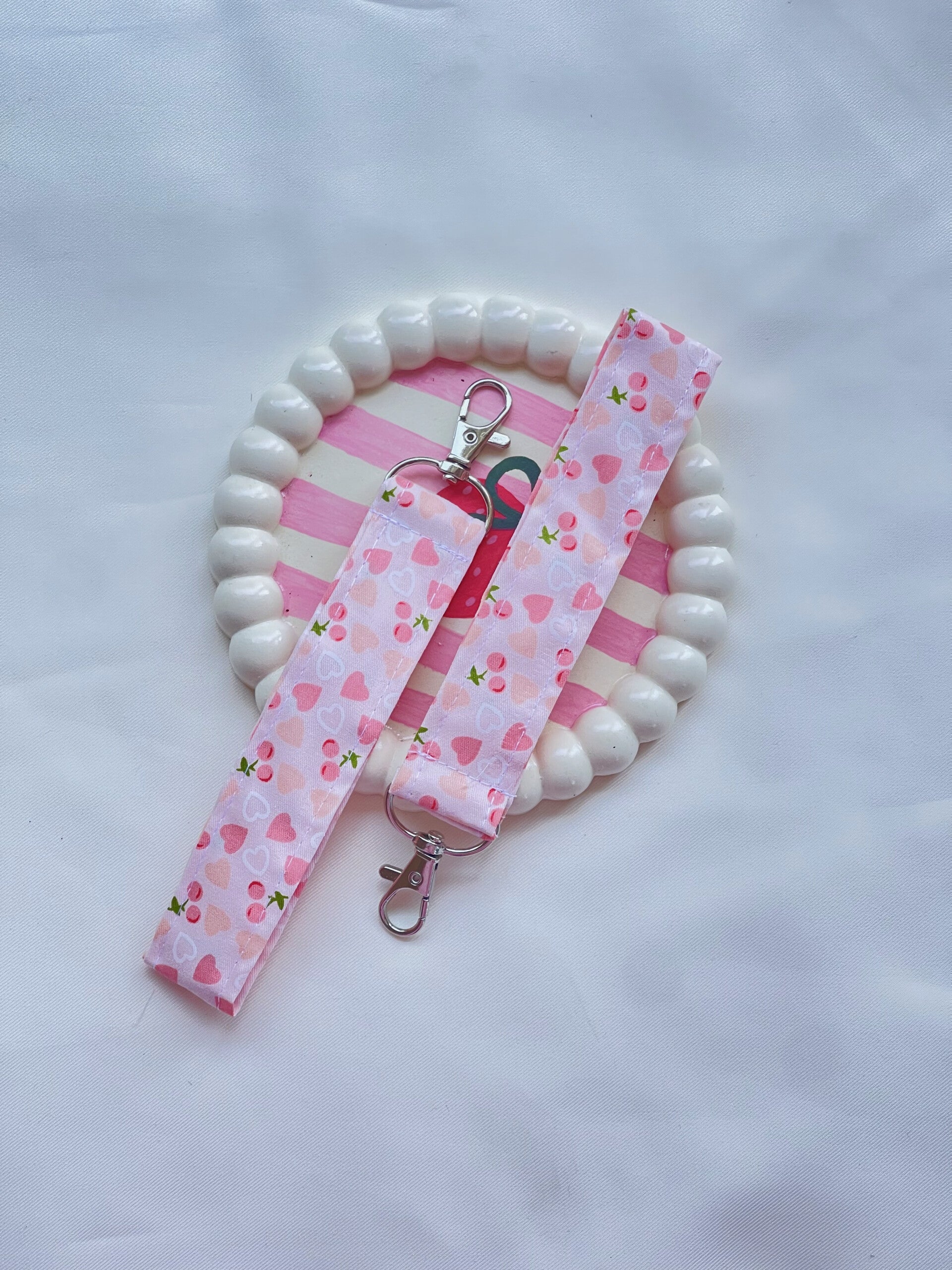 Cute Hearts Keychain Wristlet