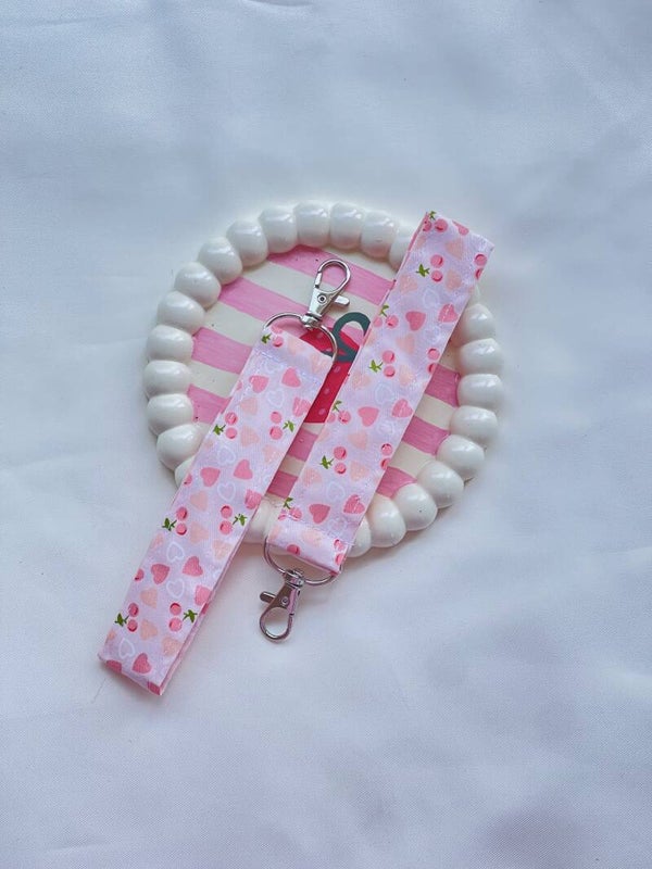 Cute Hearts Keychain Wristlet