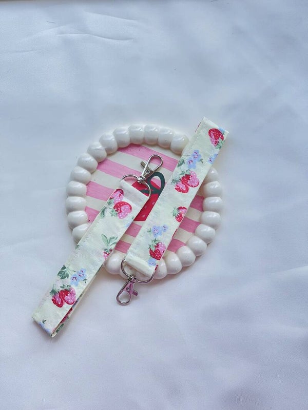 Strawberry Cream Keychain Wristlet