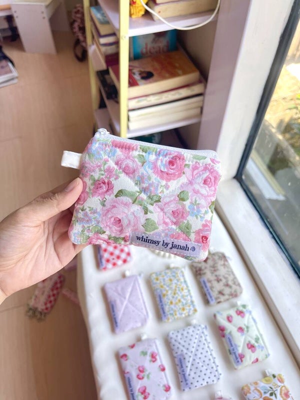 Pink Roses Keychain Wallet