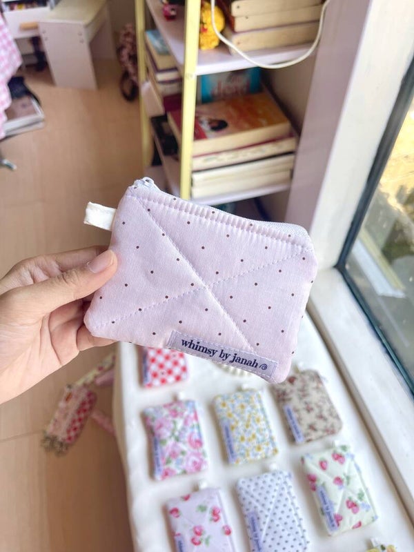 Pink & Brown Polca Keychain Wallet