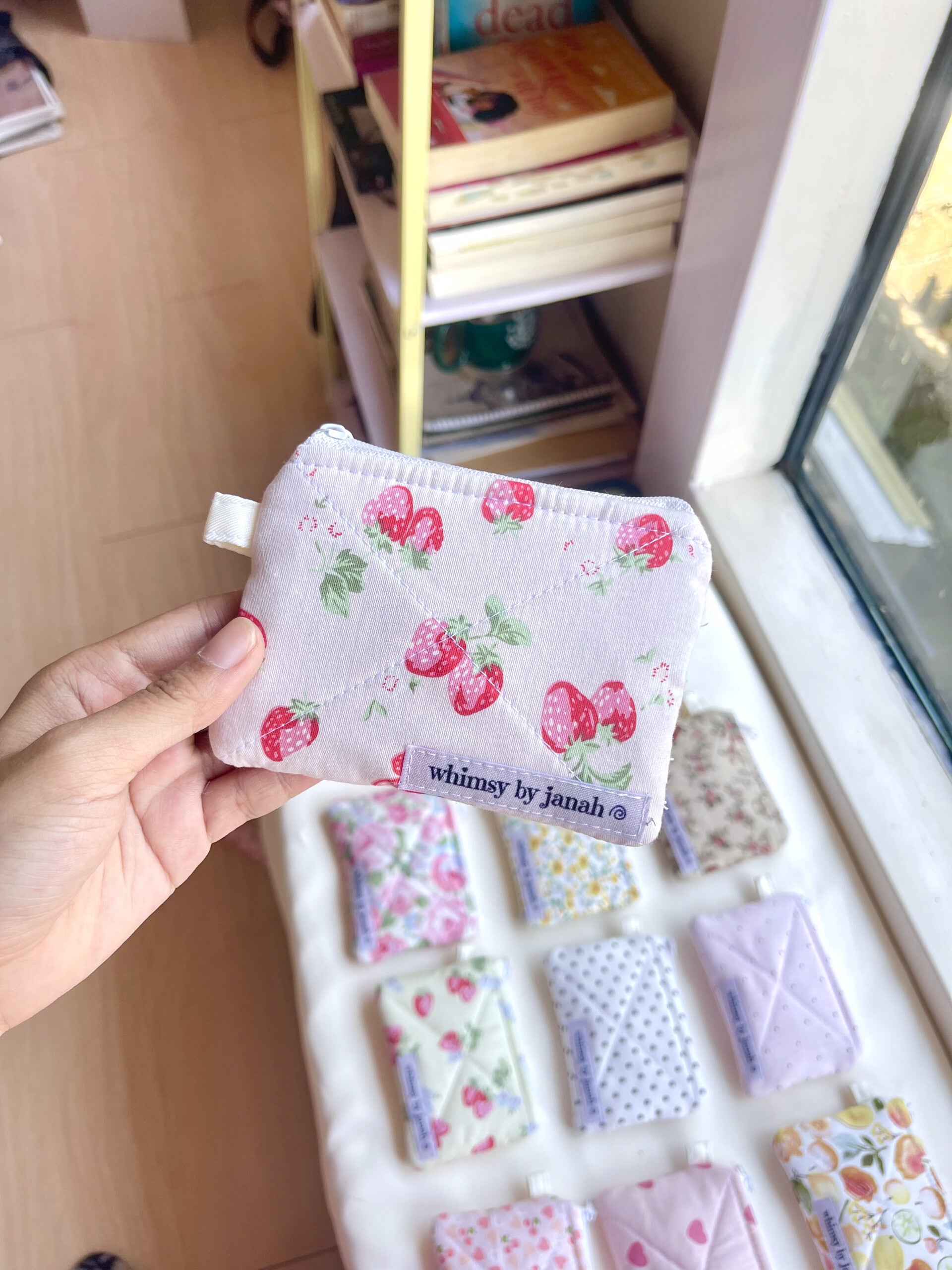 Pink Strawberry Keychain Wallet