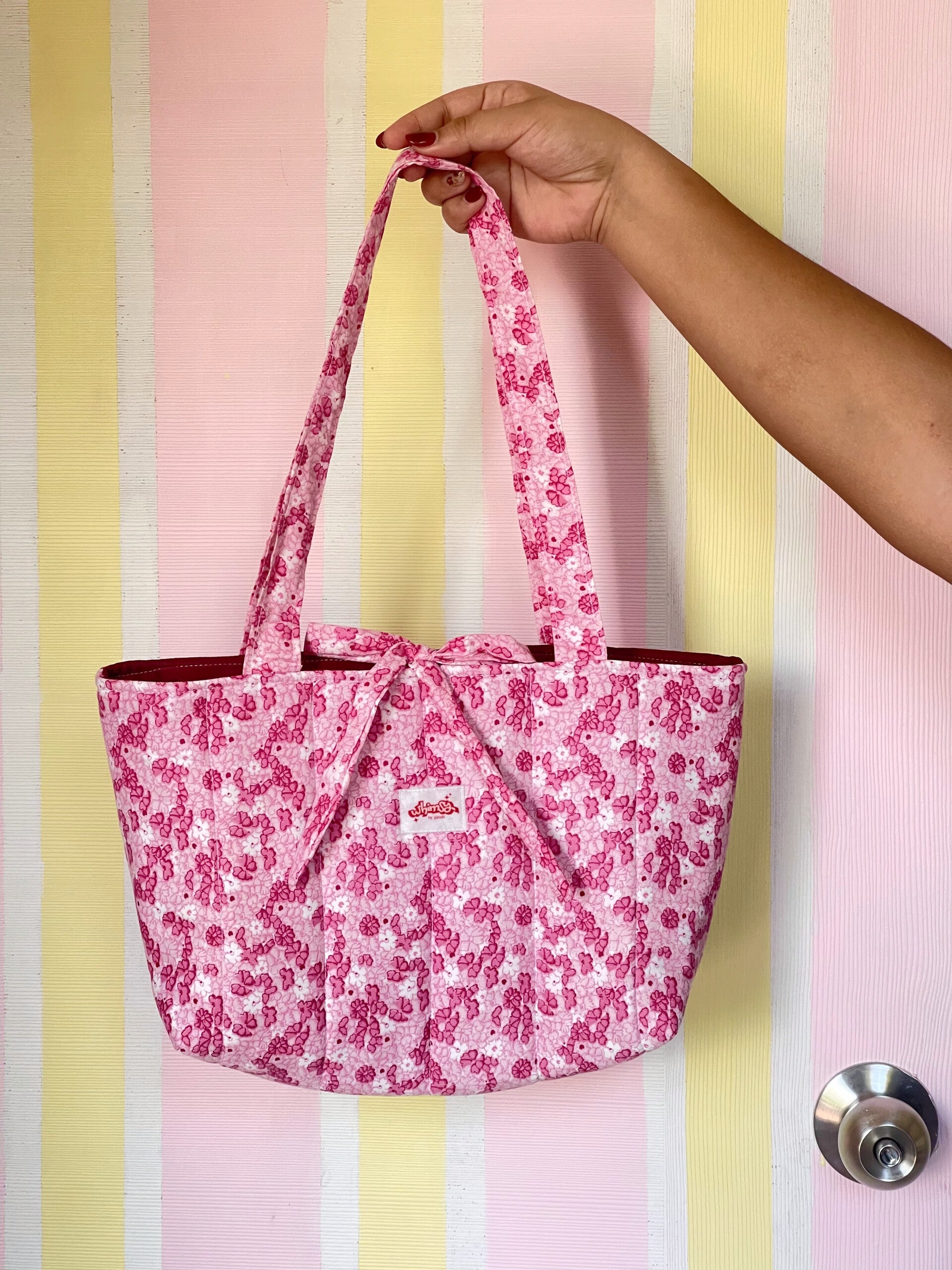 Fuchsia Floral Whimsy Tote Bag