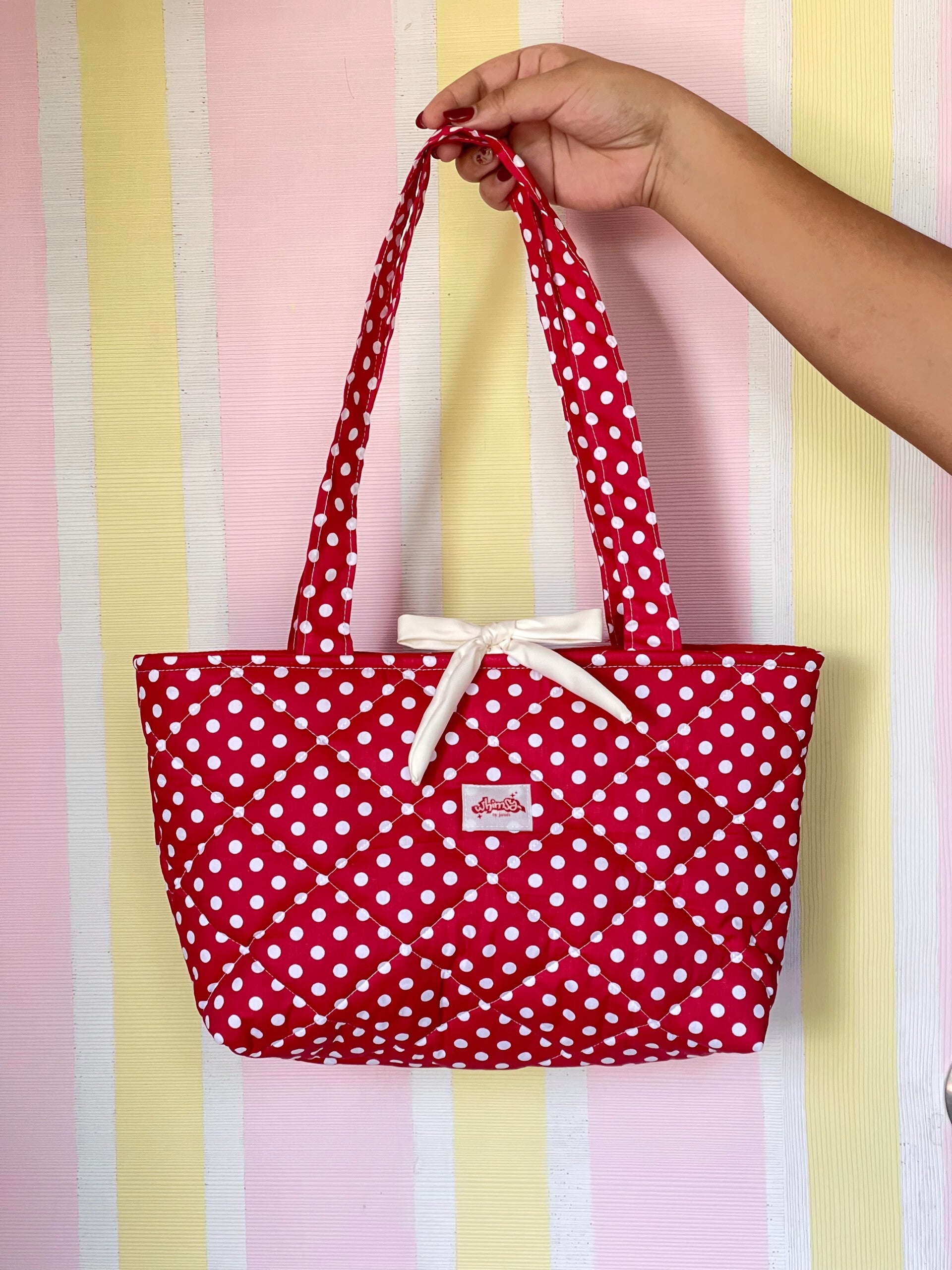 Red Polca Whimsy Tote Bag