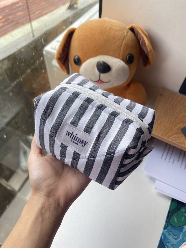 B&W Stripes Small Makeup Pouch