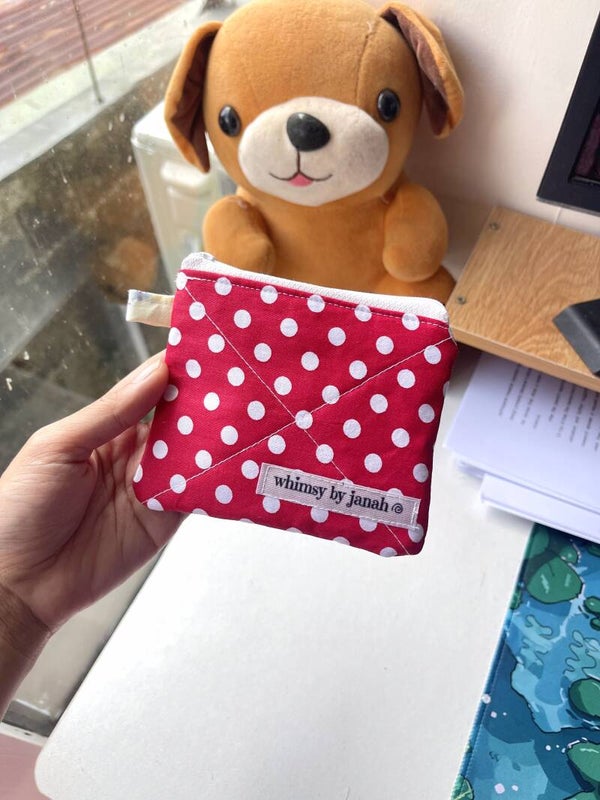 Red Polca Keychain Wallet