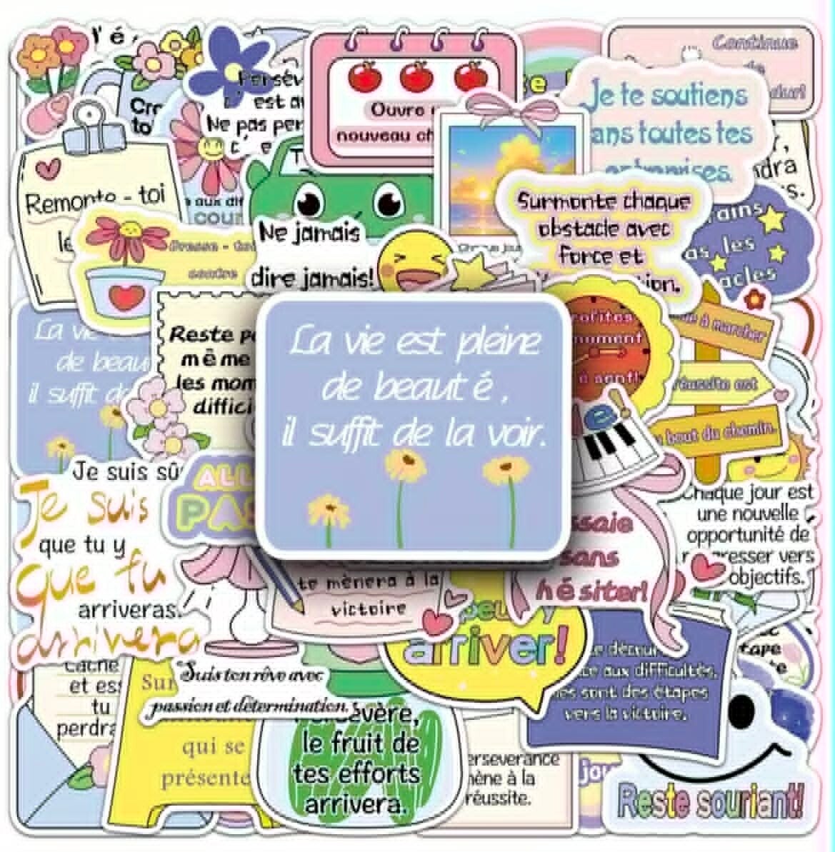 #6 - 50 Autocollants - Phrases Positives