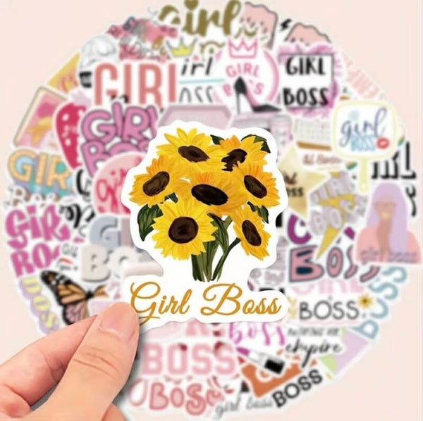 #12 - 50 Autocolants  Girl Boss