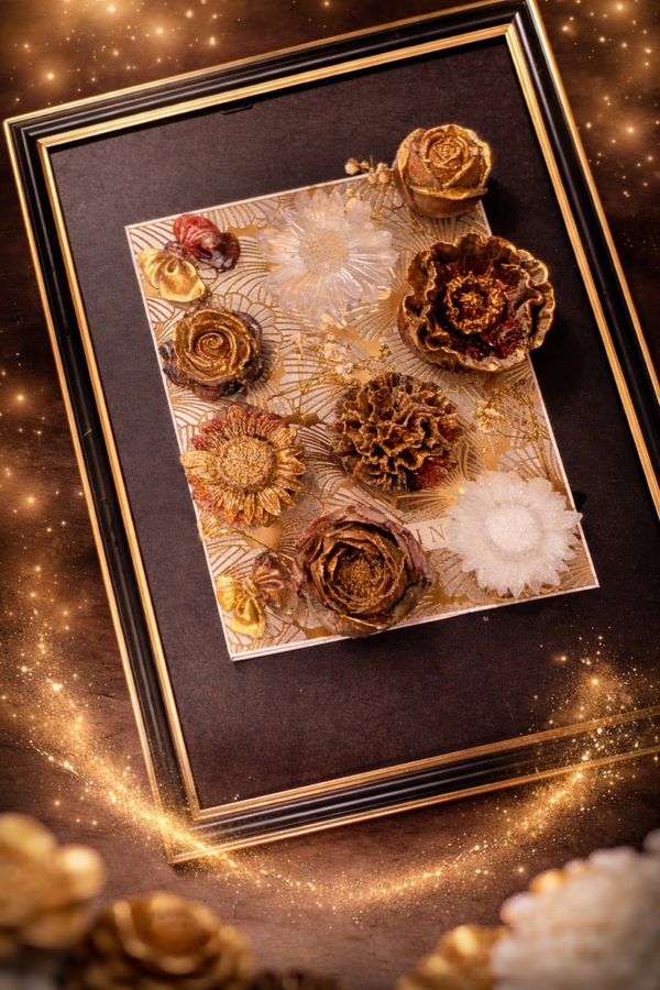 Tableau décoratif floral en résine