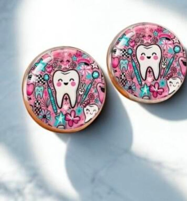 Fun dental cartoon earrings