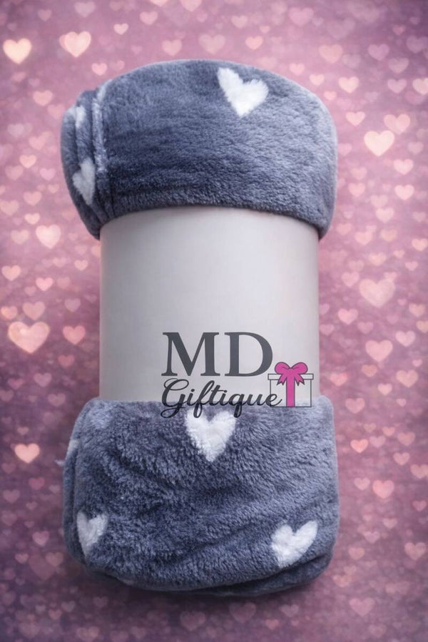 Plaid grijs met hartjes