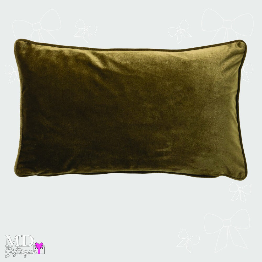 Kussen velvet olijfgroen